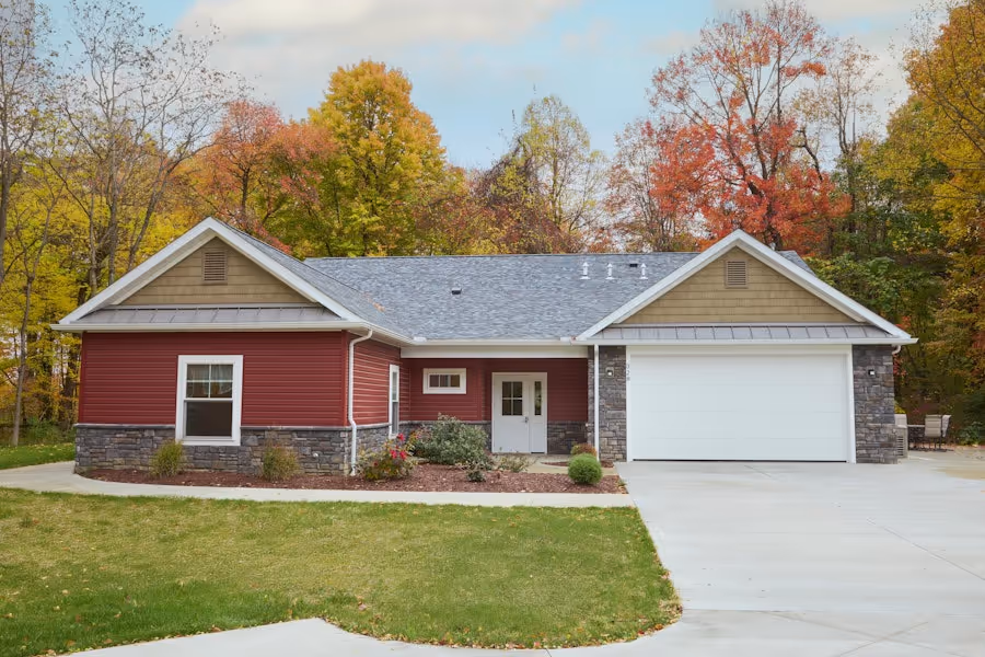 Exterior of Lois Home in Hartville, Ohio—GentleBrook’s six-bed Intermediate Care Facility offering 24/7 residential services for adults with developmental disabilities